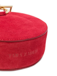 TARA ZADEH - AZAR CLUTCH   Red Suede Leather
